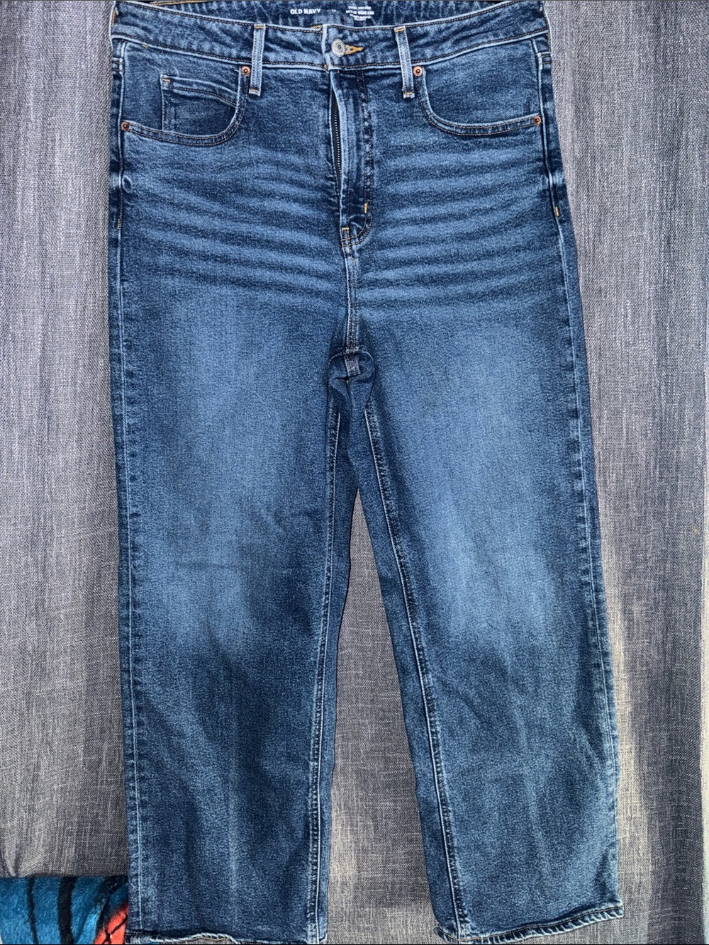 Old Navy Blue Cropped Straight-Leg Jeans